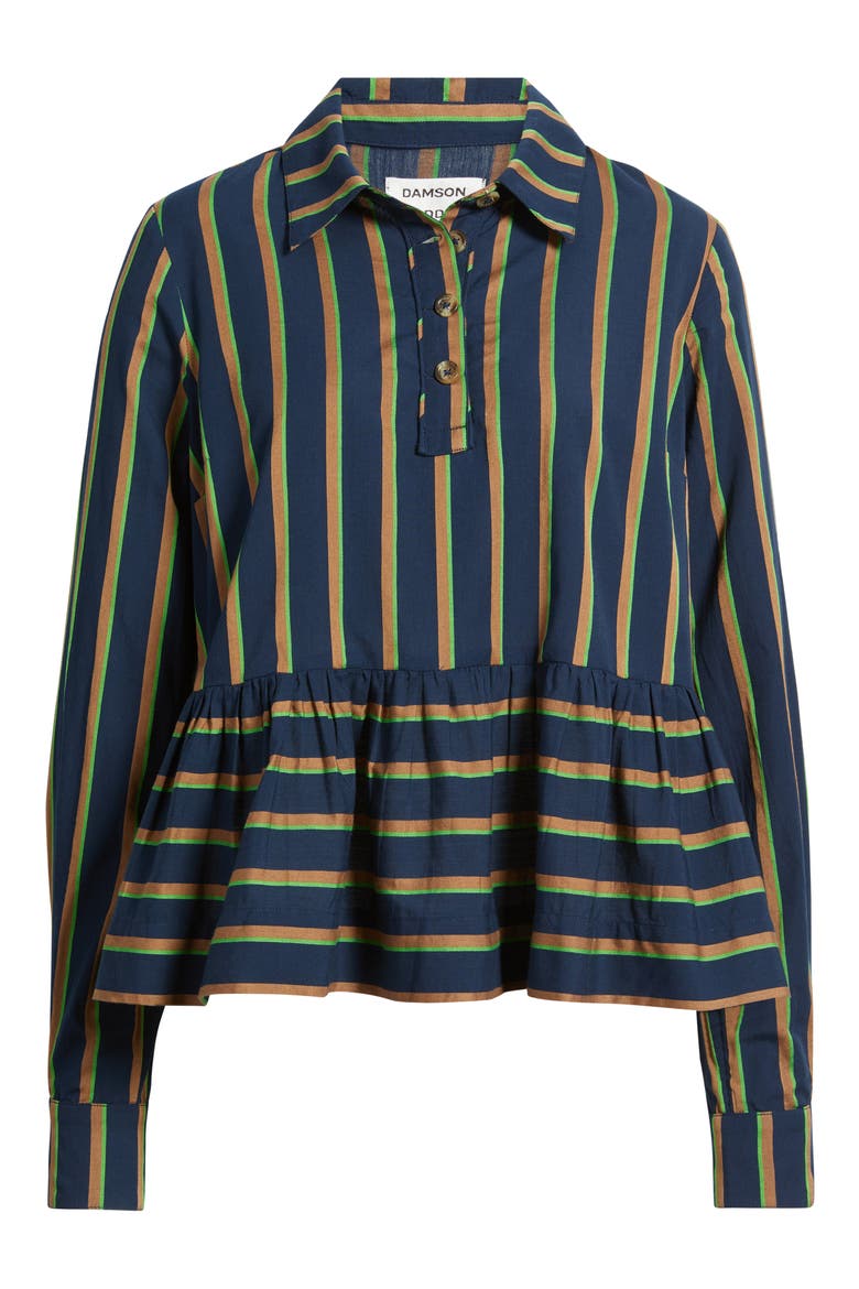Kinsley Stripe Long Sleeve Shirt, Alternate, color, NAVY
