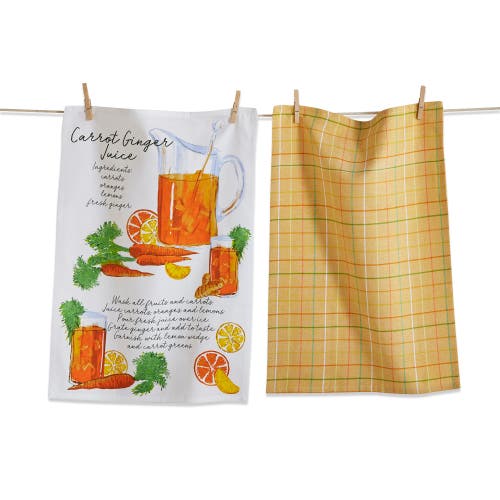 Tag Carrot Ginger Juice Kitchen Towel Set Of 2 Cotton Dishtowels In Multi