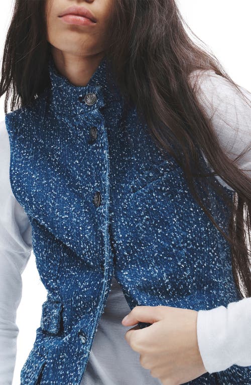 Rag & Bone Slade Textured Denim Vest In Midtweed