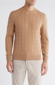 BOSS Hetico Cable Stitch Virgin Wool & Cashmere Sweater