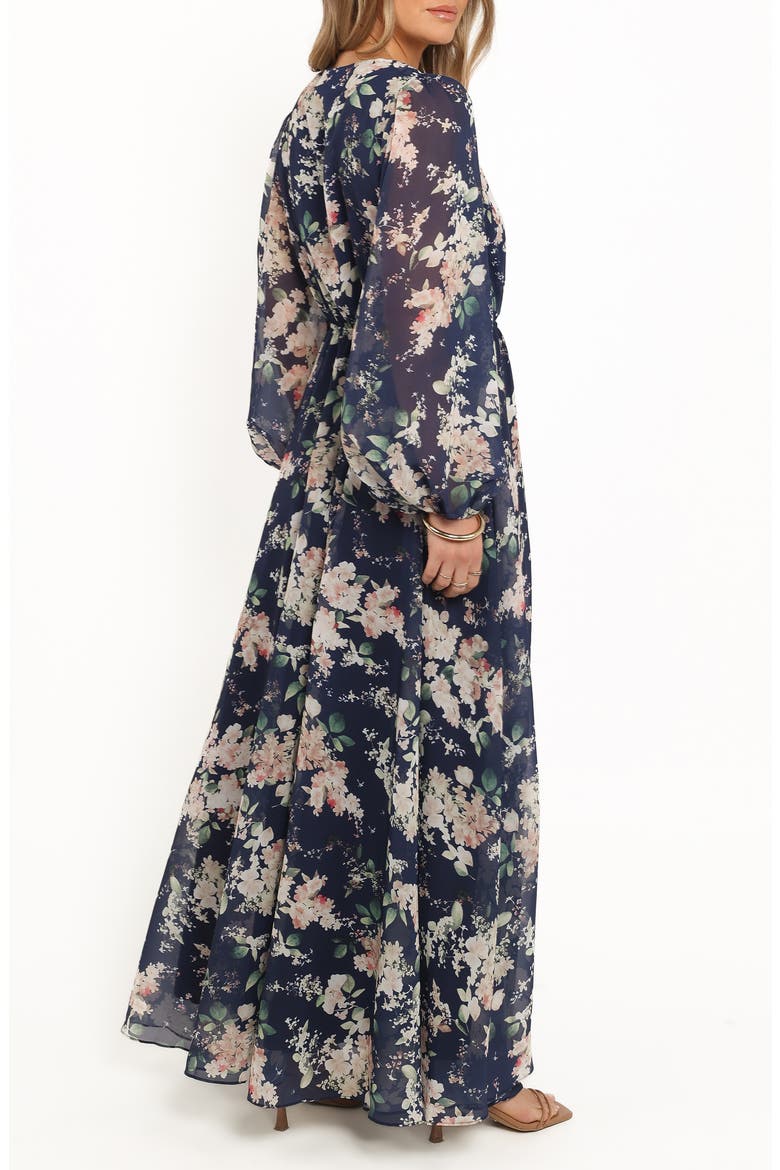Anisa Long Sleeve Floral Maxi Dress, Alternate, color, NAVY FLORAL