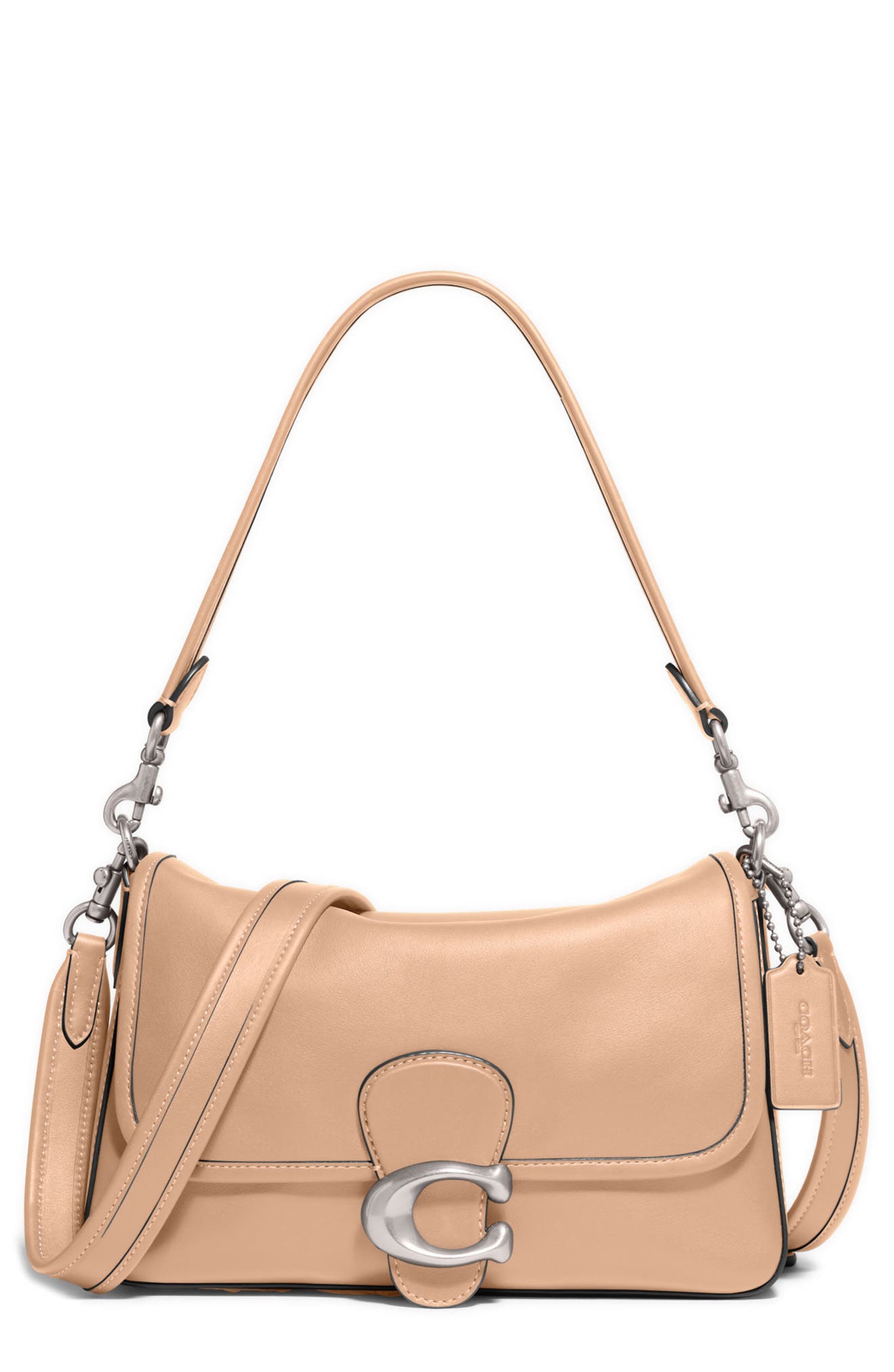 Soft Tabby Shoulder Bag, Main, color, LIGHT HEATHER / BUFF