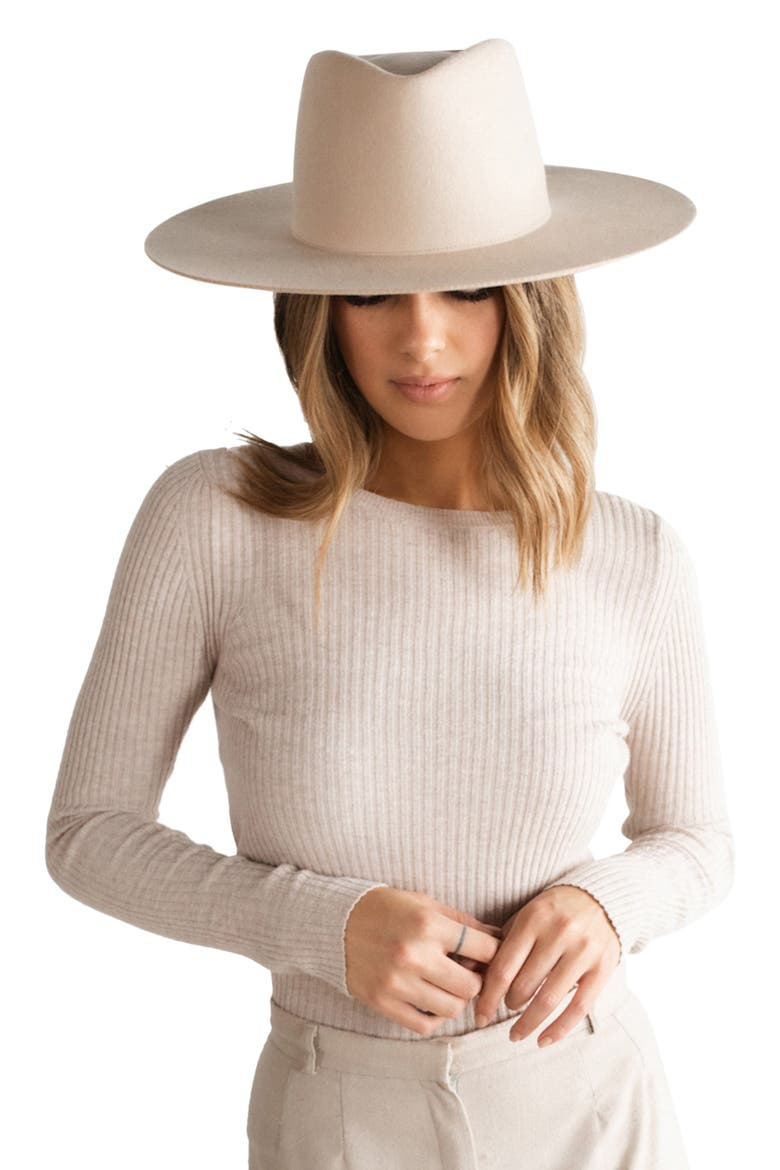 Dakota Wide Brim Felt Hat, Alternate, color, CREAM