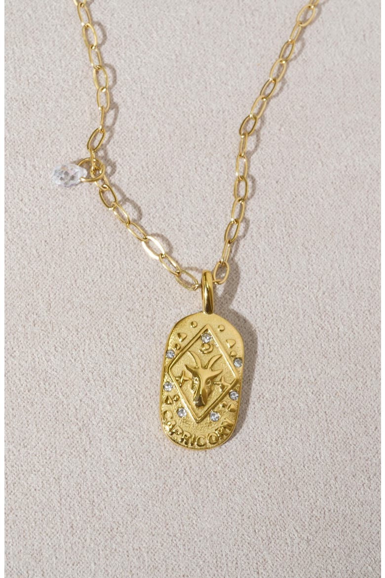 Cielo Zodiac Pendant Necklace, Alternate, color, CAPRICORN/ GOLD