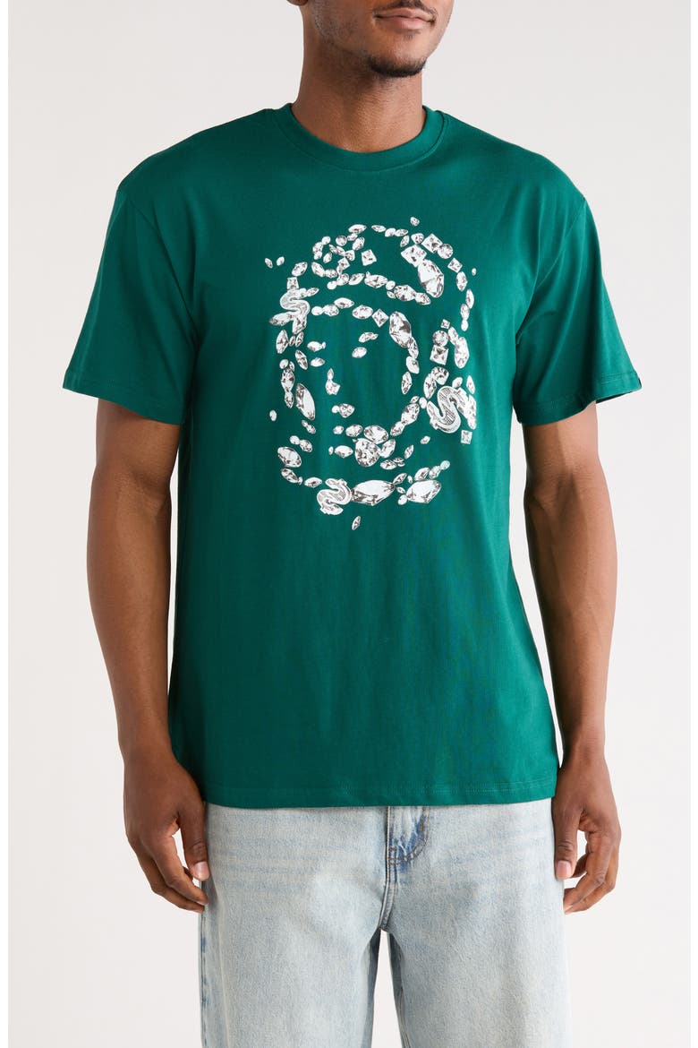 Gems Cotton Graphic T-Shirt, Main, color, RAIN FOREST