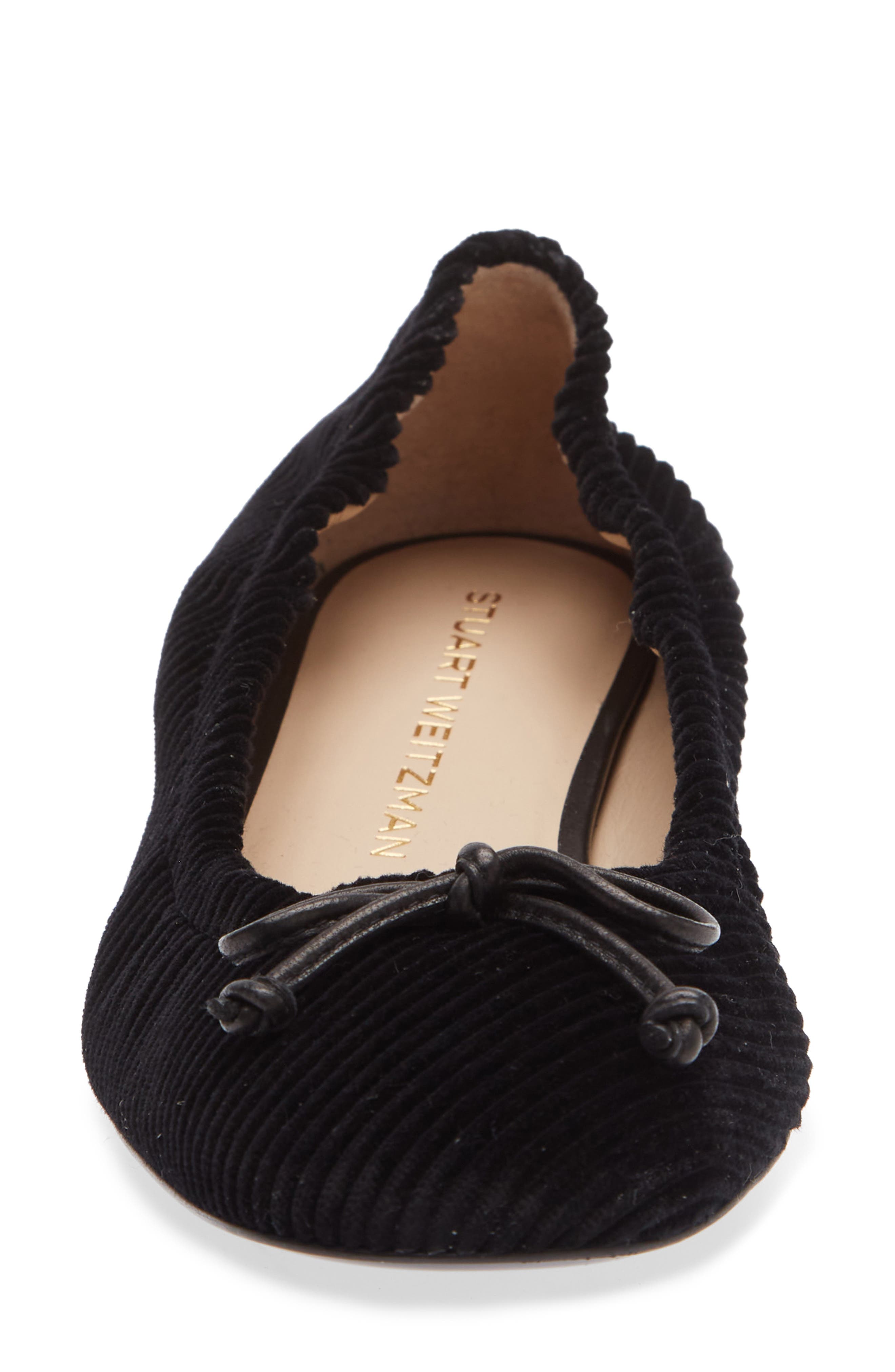 Stuart Weitzman Bria Ballet Flat, Alternate, color, Black/ Black