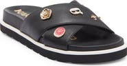 KARL LAGERFELD PARIS Embellished Crossover Strap Sandal