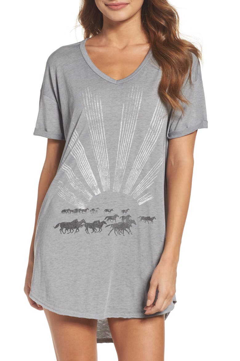Burnout Nightshirt, Main, color, GRAY RUN WILD