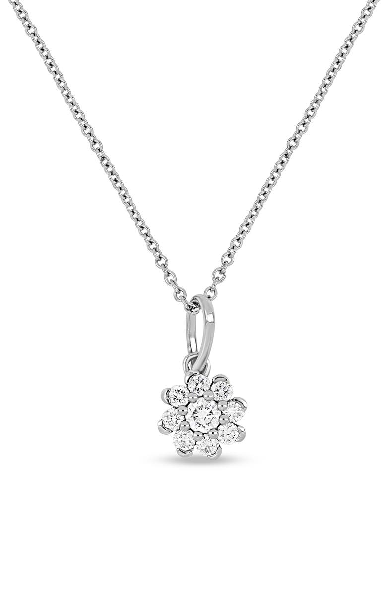 Bony Levy Mika 18K White Gold Diamond Flower Pendant Necklace, Main, color, 
