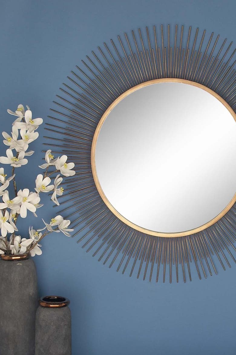 Gold Modern Radial Wall Mirror, Alternate, color, GOLD