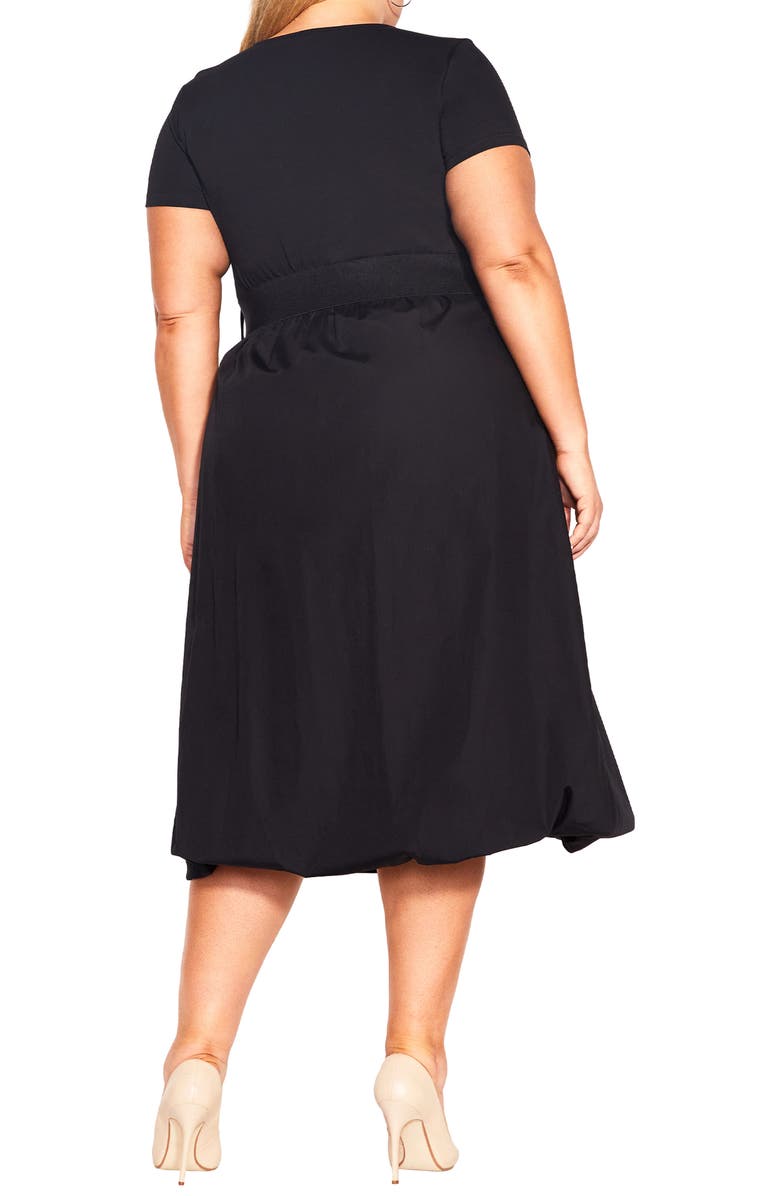 City Chic Paris Days Short Sleeve Belted Dress, Alternate, color, 