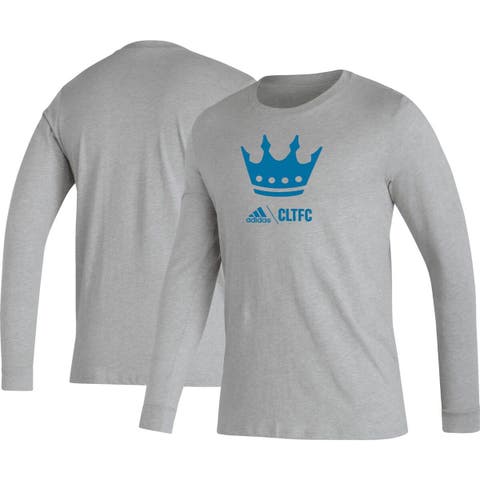 Men's adidas Heather Gray Charlotte FC Icon AEROREADY Long Sleeve T-Shirt
