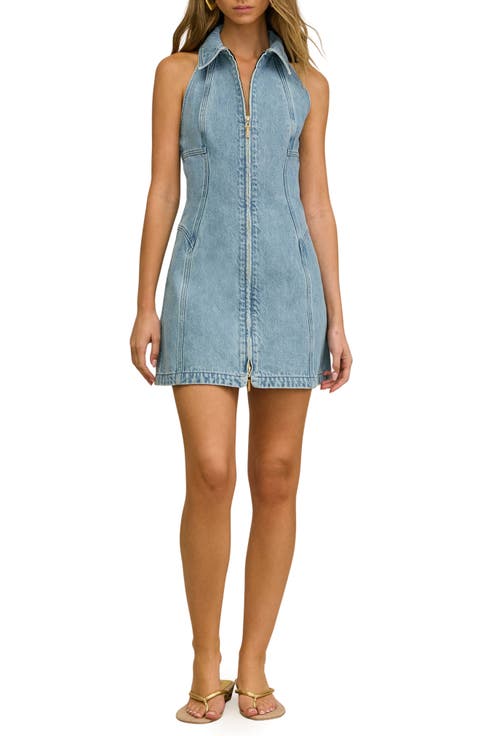 Charo Sleeveless Denim Minidress