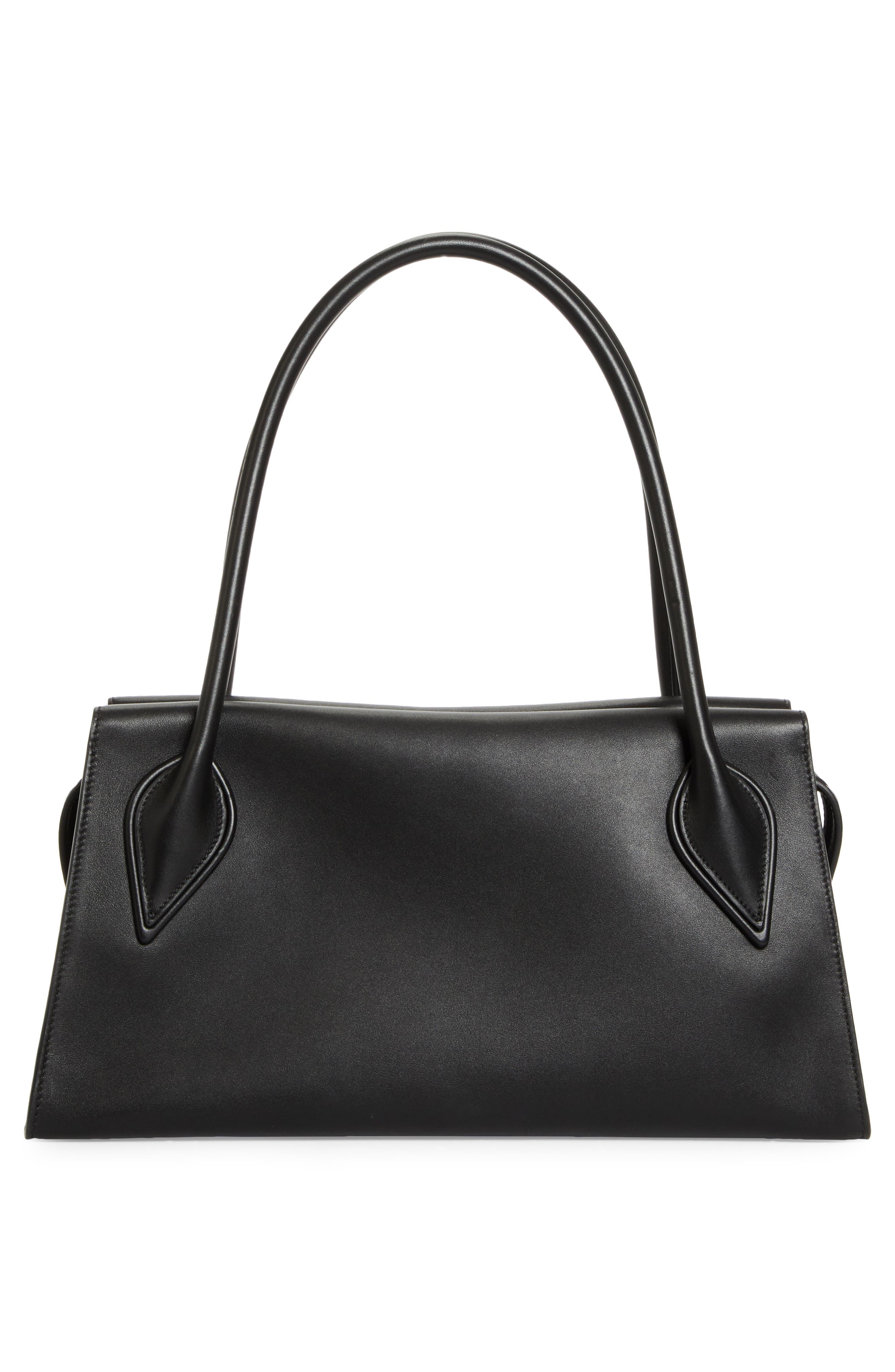 Christian Louboutin Medium Baguette Leather Shoulder Bag, Alternate, color, Black