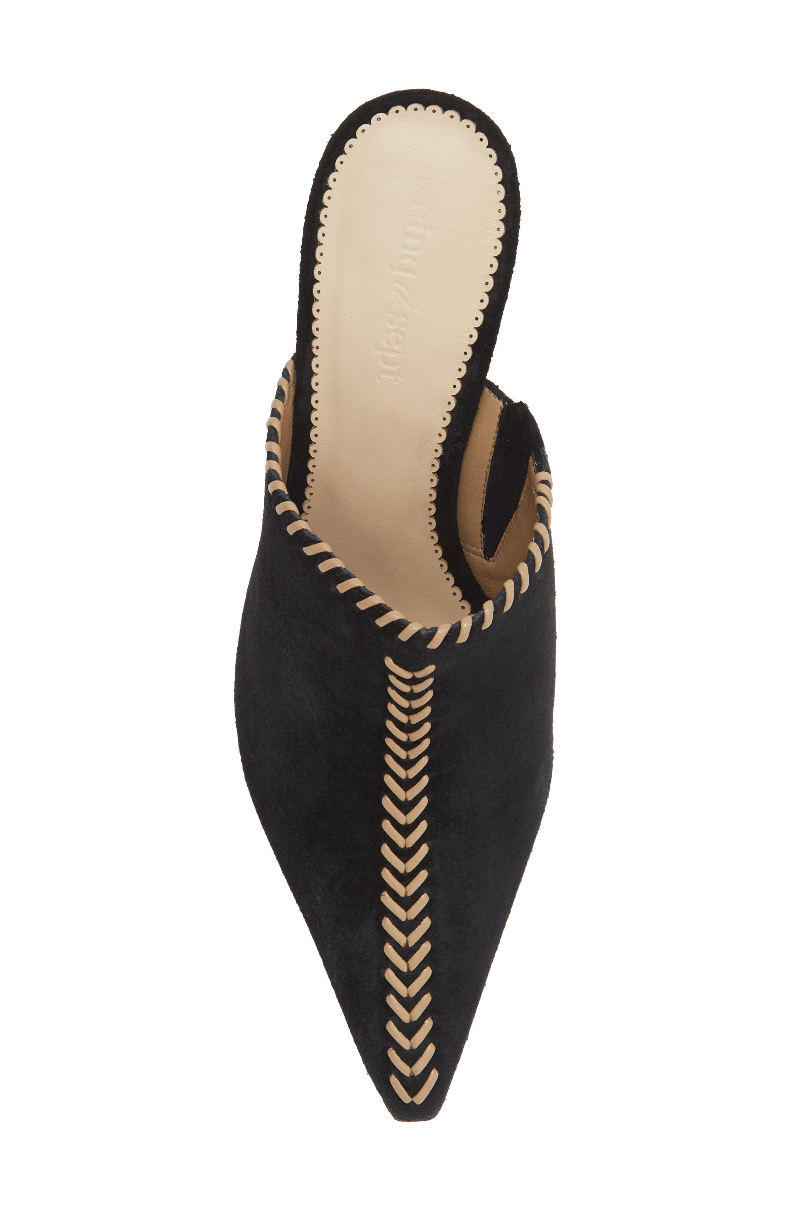 Cinq à Sept Susan Whipstitch Mule, Alternate, color, Black/ Brown Sugar