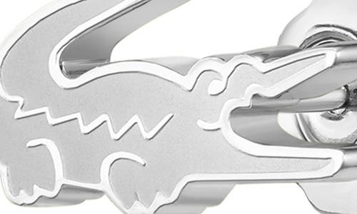 Lacoste Crocodile Stud Earrings In Metallic