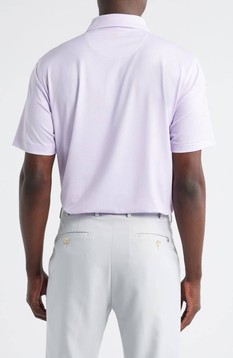 Peter Millar Orbit Microprint Performance Jersey Polo, Alternate, color, White/ Blue Sea