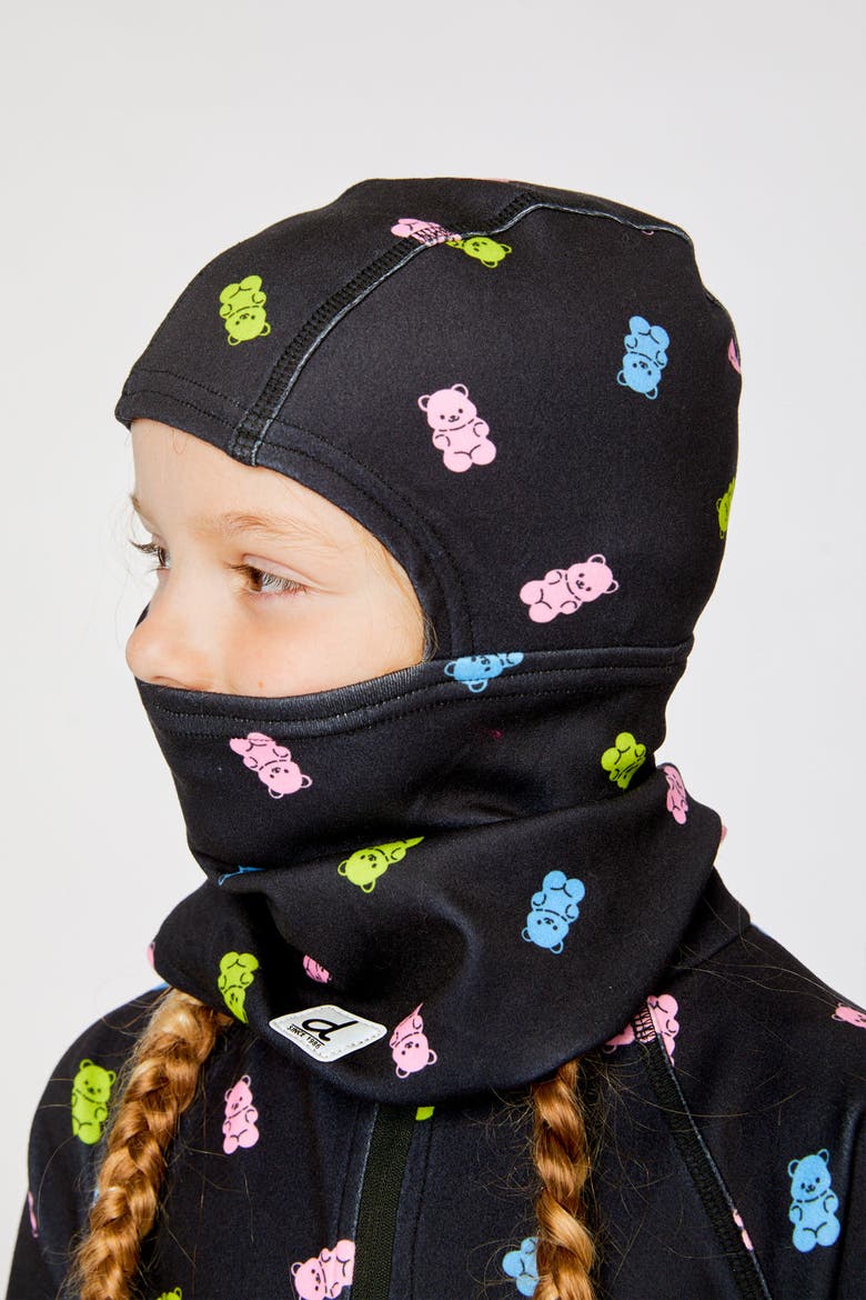 Gummy Bears Brushed Jersey Reflective Stretch Balaclava, Alternate, color, Black Printed Gummy Bears