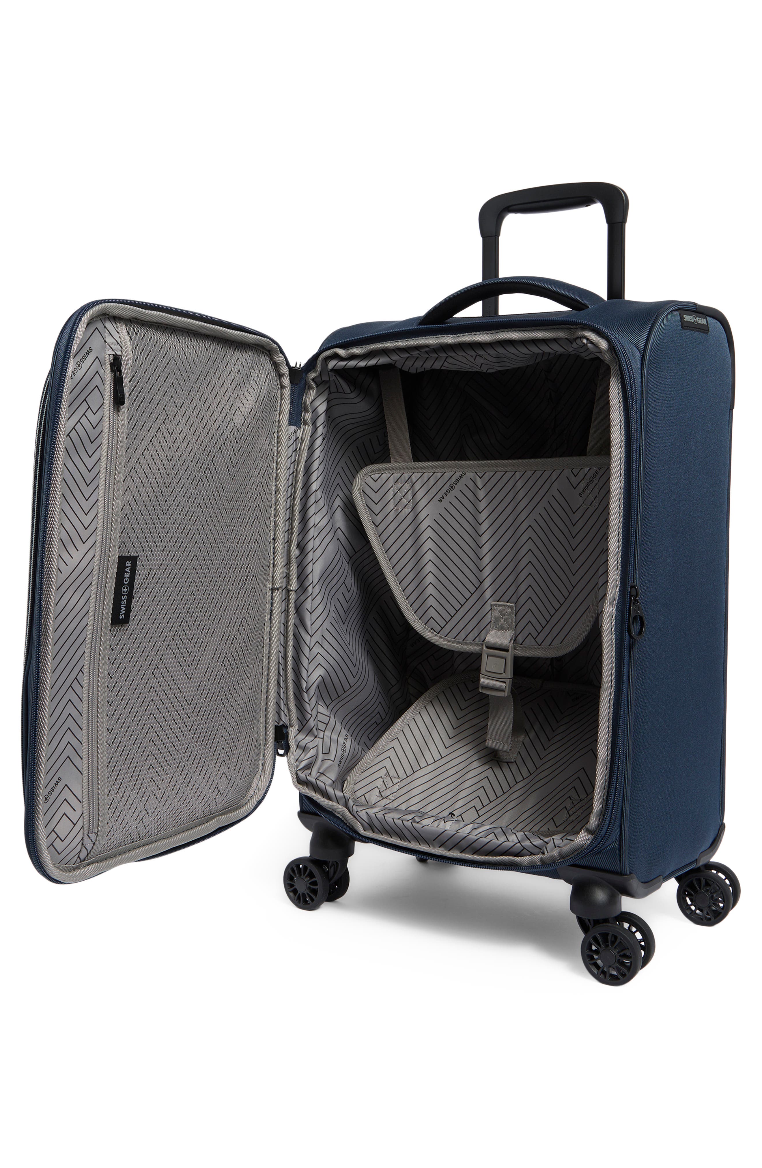 SWISSGEAR 19-Inch Softside Spinner Carry-On Luggage, Alternate, color, Navy