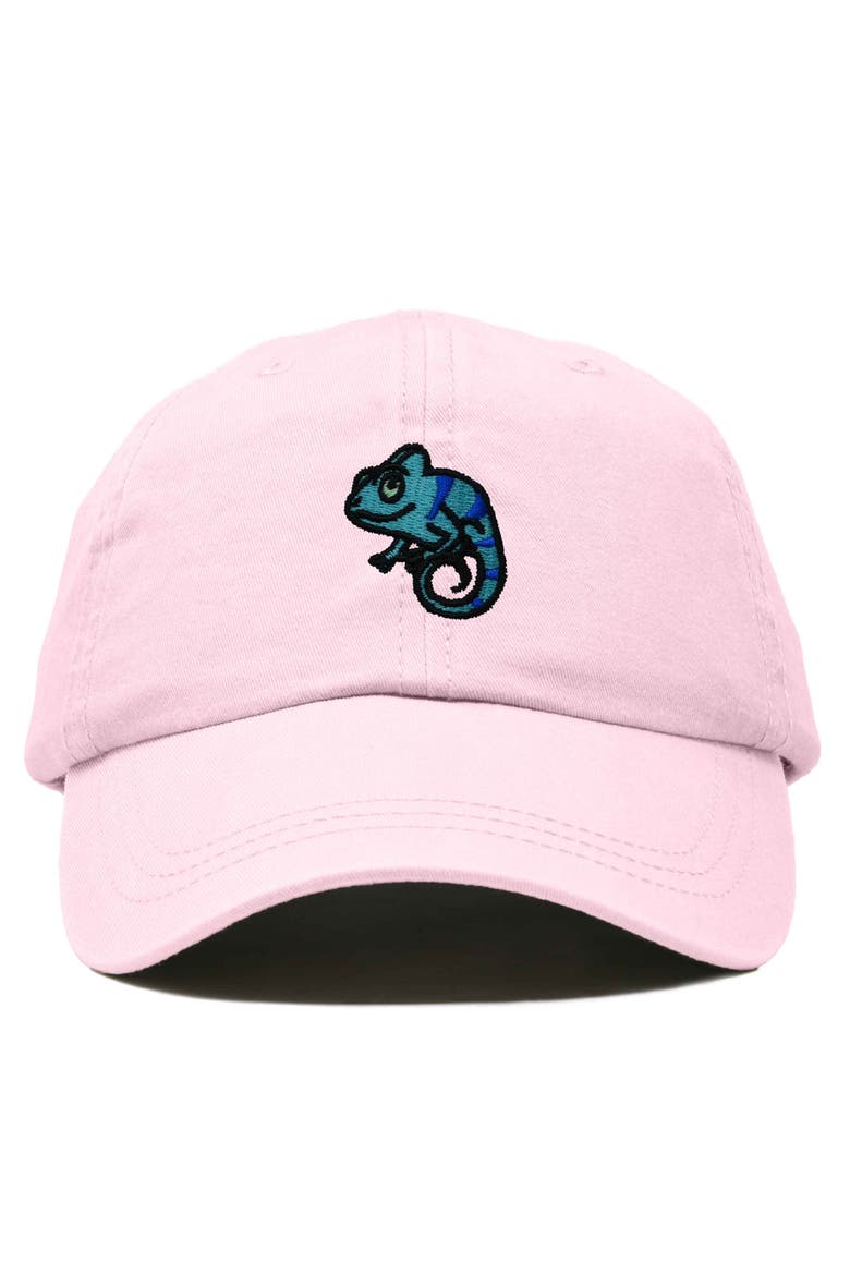 Chameleon Embroidered Dad Hat, Main, color, Washed Pink
