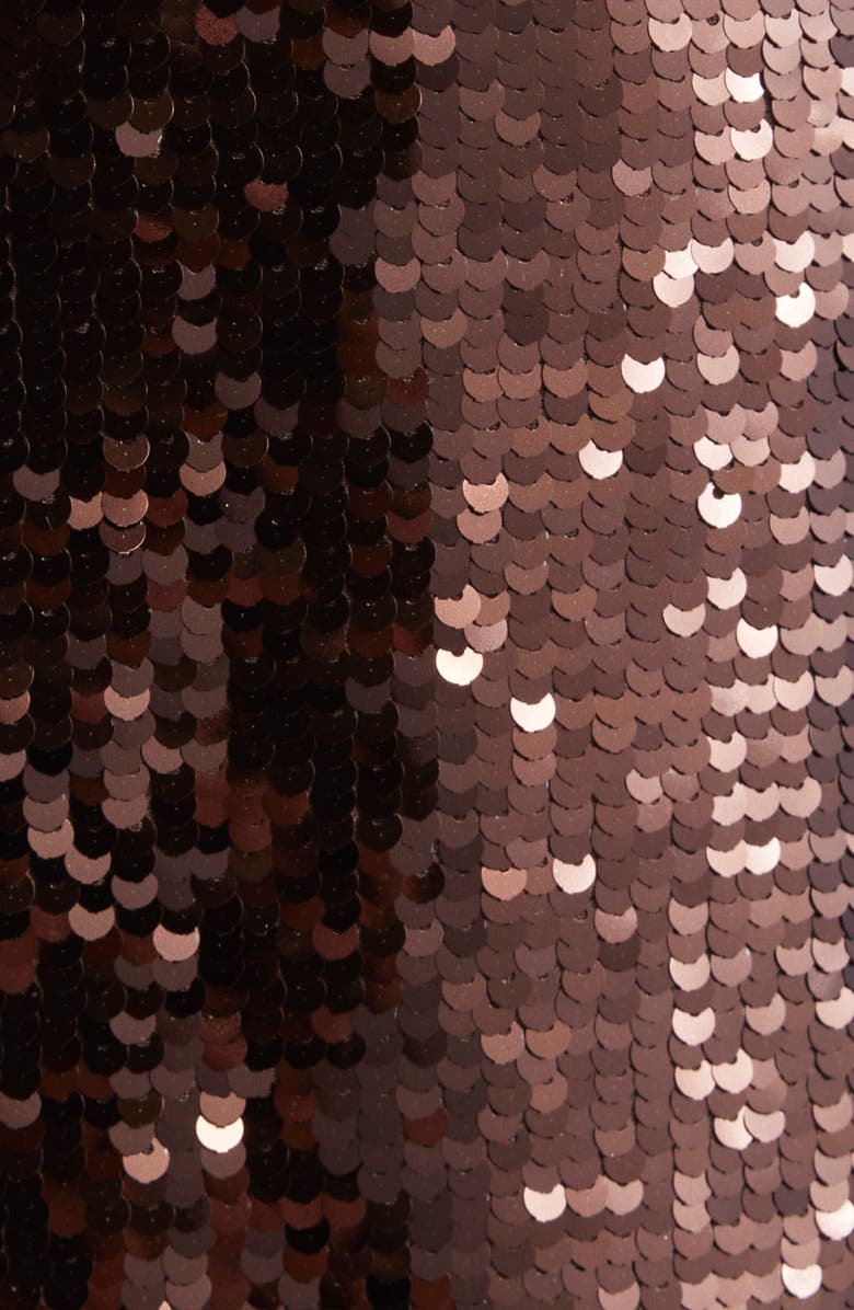 L'AGENCE Karma Sequin Maxi Dress, Alternate, color, Chocolate