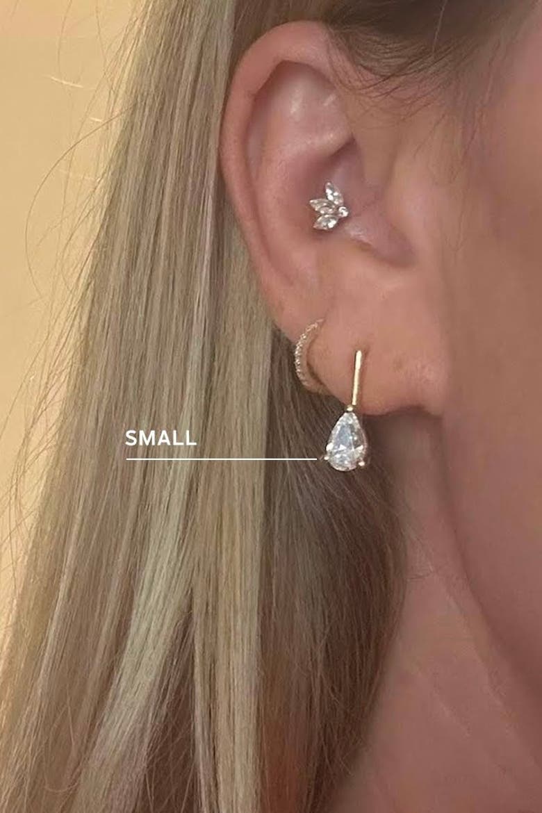 Linea Pear Earring, Alternate, color, Small