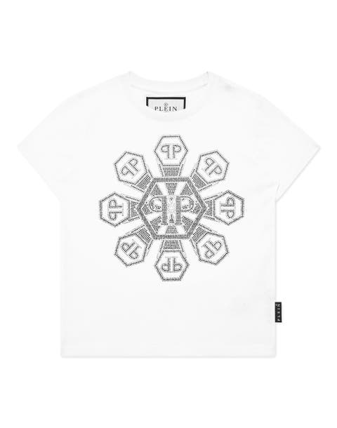 T-shirt Round Neck Ss Strass Monogram Boy