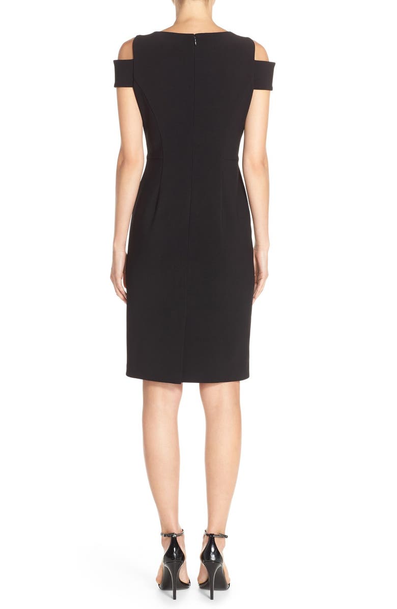 Vince Camuto Cold Shoulder Crepe Sheath Dress, Alternate, color,