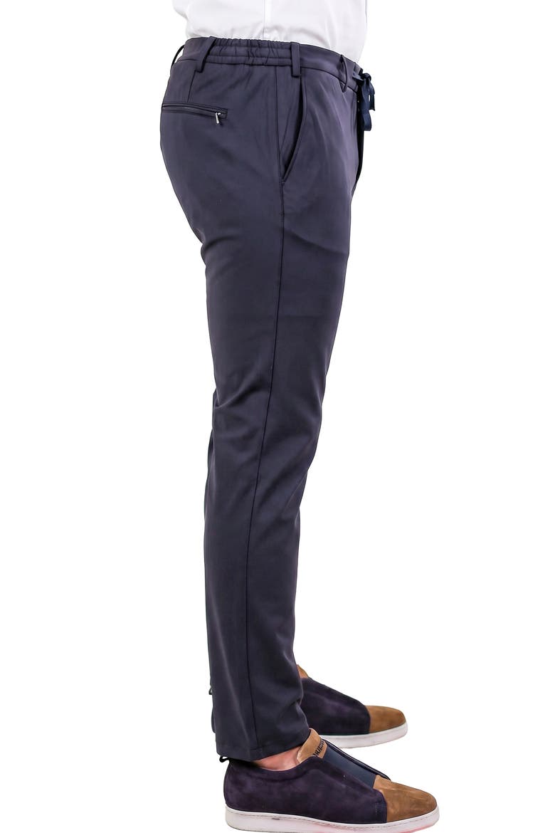 Stretch Drawstring Waist Trouser Pants, Alternate, color, BLUE