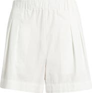 CITY BLUES Pleated Stretch Cotton Shorts