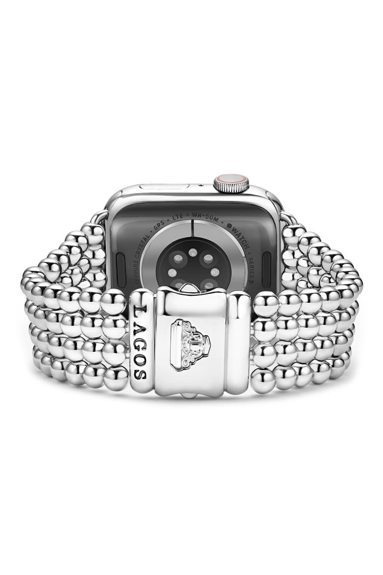 Smart Caviar Beaded Apple Watch® Watchband, Alternate, color, SILVER