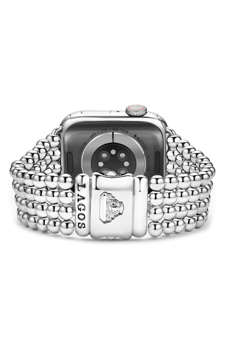 LAGOS Smart Caviar Beaded Apple Watch<sup>®</sup> Watchband, Alternate, color, Silver