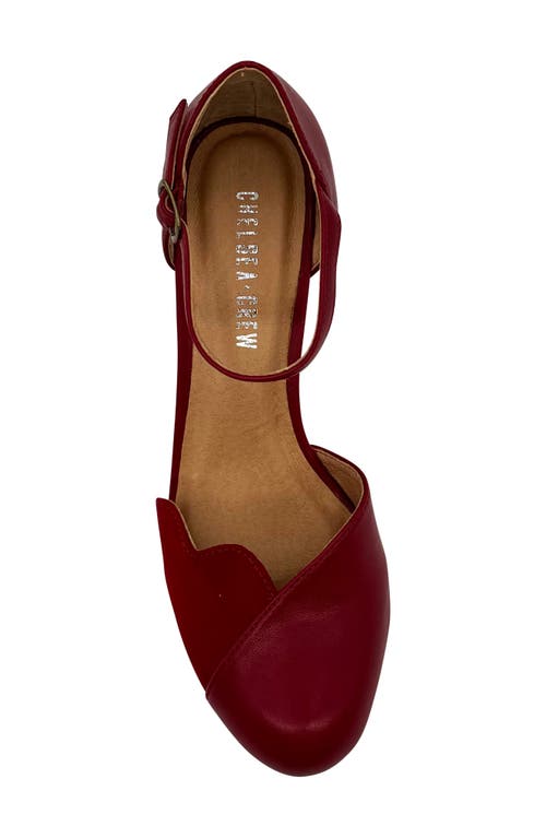 Chelsea Crew Lover Ankle Strap Pump In Red/red Pu