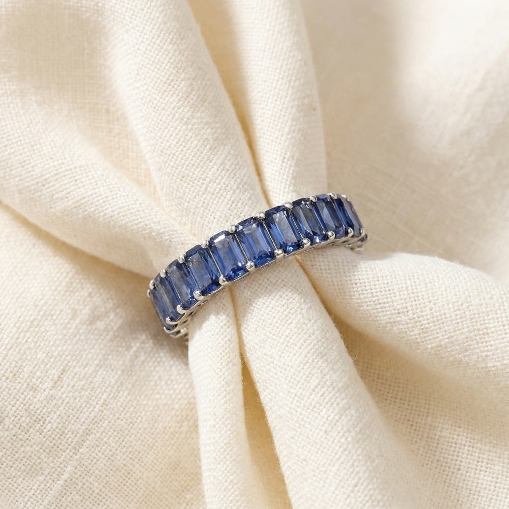 Bliss Diamond 2.50Ct Blue Sapphire Wedding Anniversary Ring Stackable ...