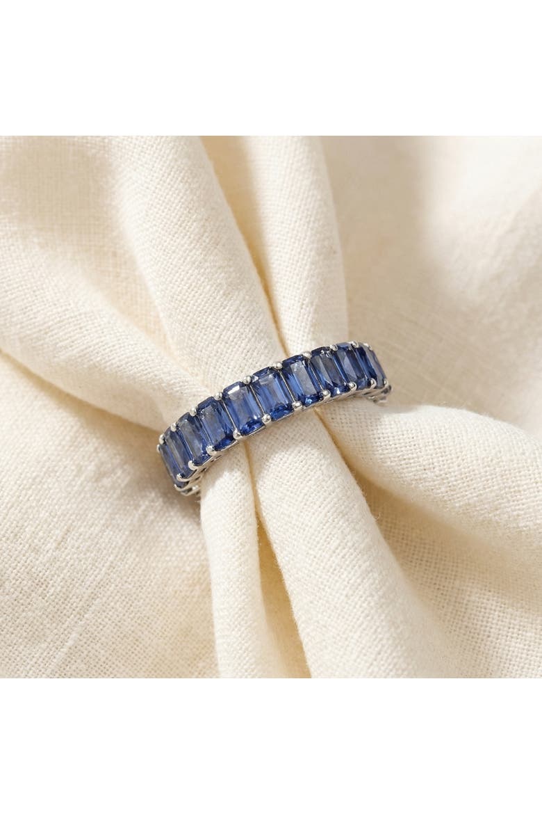 2.50Ct Blue Sapphire Wedding Anniversary Ring Stackable 14k Gold Band, Alternate, color, 14k White Gold