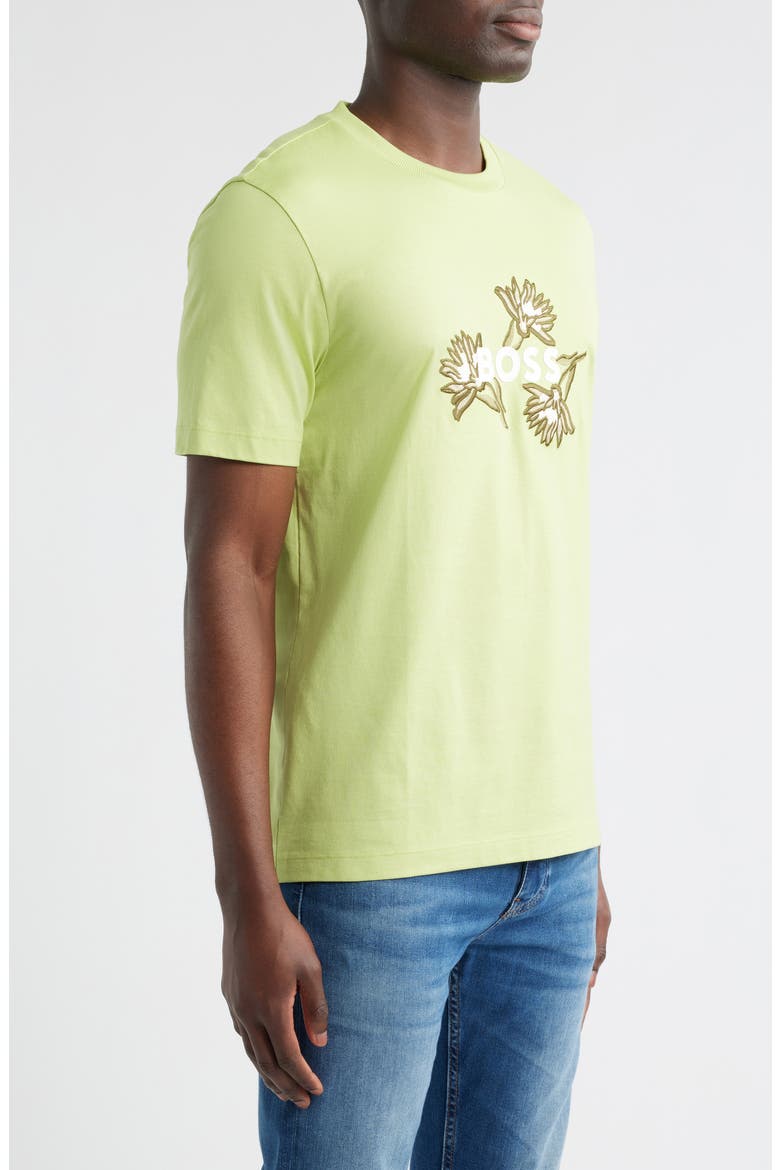 Thompson Floral Logo Cotton Graphic T-Shirt, Alternate, color, LIGHT GREEN