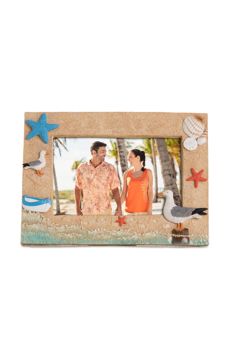 Beachcombers 4x6 Sand Seagull Picture Frame Photo Frame, Main, color, Beige
