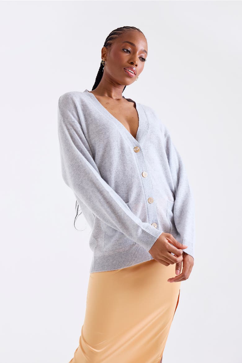Oceane Oversize 100% Cashmere Cardigan, Alternate, color, SUPER GREY