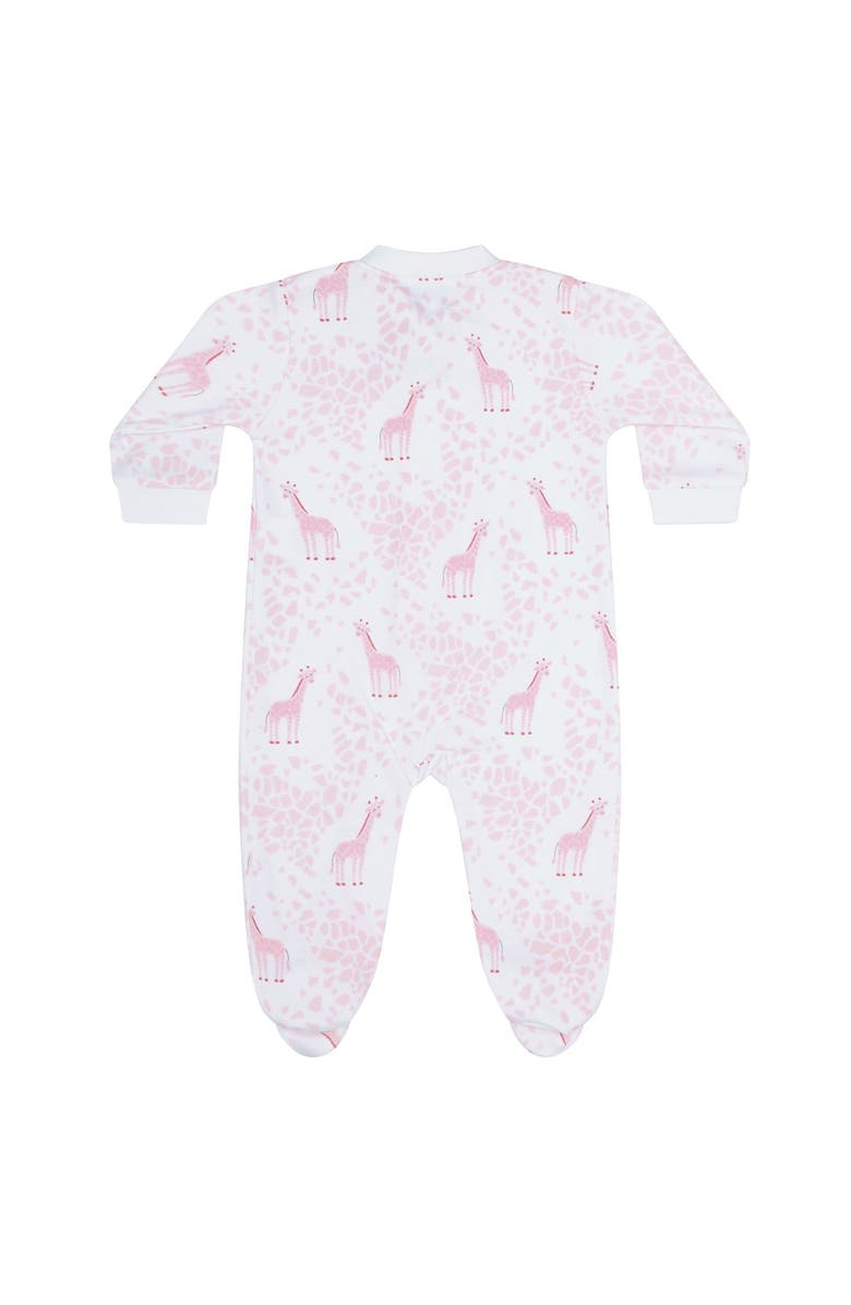 Nellapima Pink Giraffe Print Zipper Footie - Baby, Alternate, color, Pink