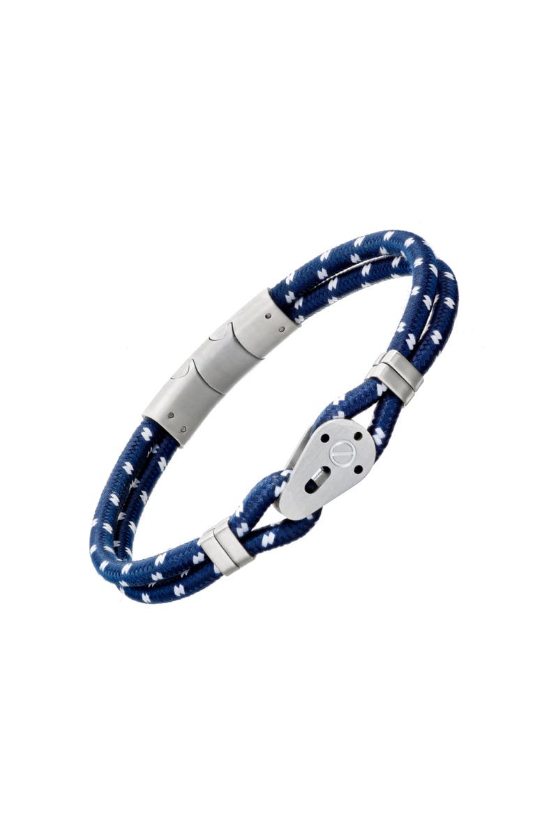 Link Up Sailing Pulley Nylon Cord Brushed Stainless Steel Detail, Main, color, Navy
