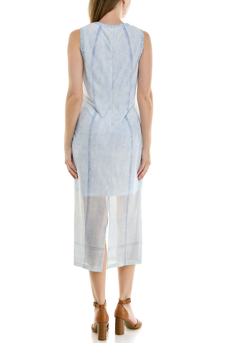 Printed Mesh Midi Tank Dress, Alternate, color, LIGHT DENIM PRINT