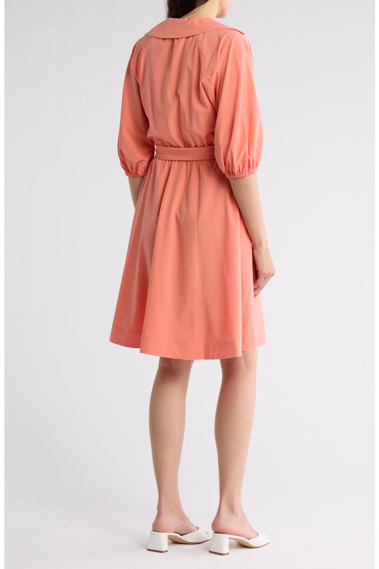 Puff Sleeve A-Line Shirtdress, Alternate, color, MELON