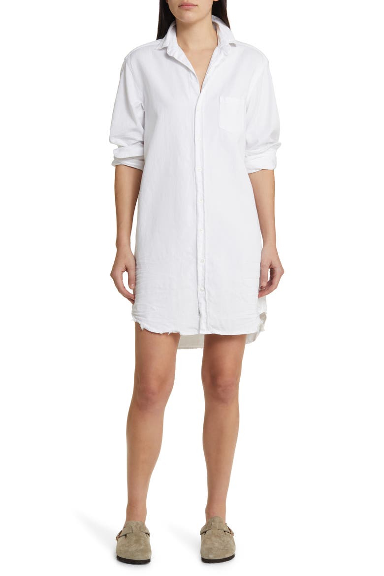 Mary Classic Long Sleeve Shirtdress, Main, color, WHITE TATT
