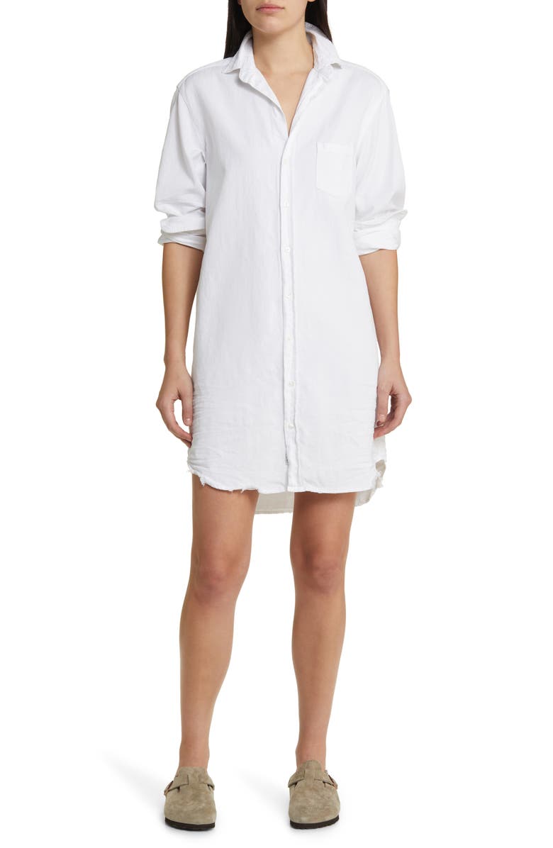 Frank & Eileen Mary Classic Long Sleeve Shirtdress, Main, color, White Tattered Wash Denim