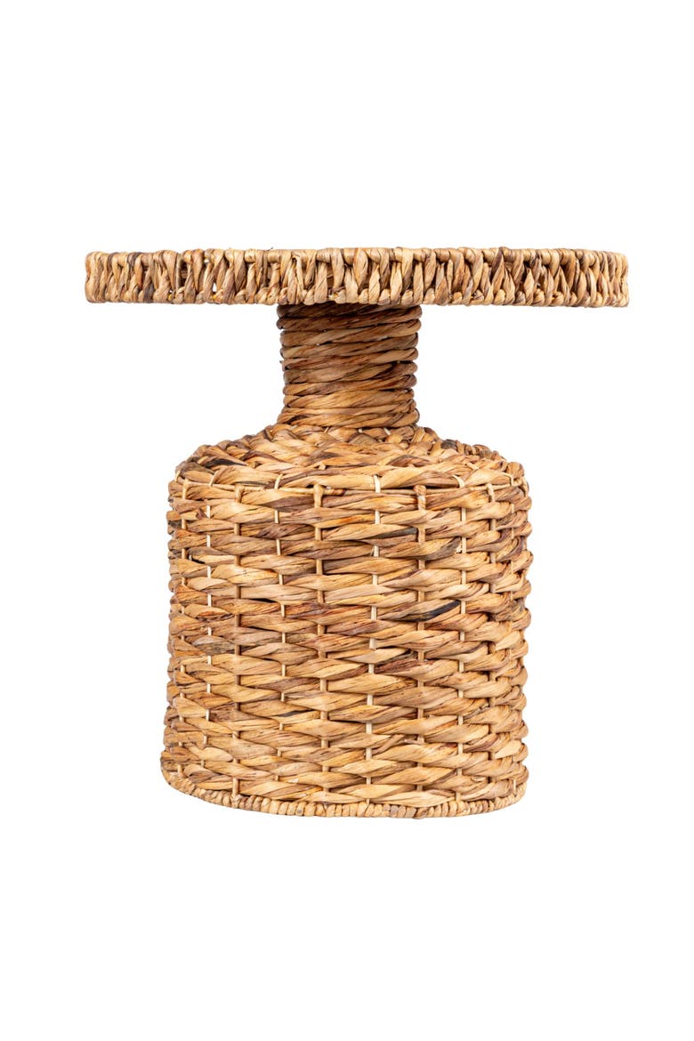 Hand-Woven Water Hyacinth Table, Natural, Alternate, color, Natural