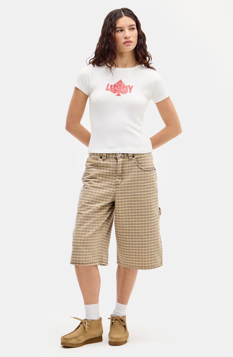 BDG Urban Outfitters Lucky Spade Graphic Baby Tee, Alternate, color, White