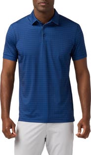 Mizzen+Main Versa Trim Fit Navy Open Dot Stripe Polo
