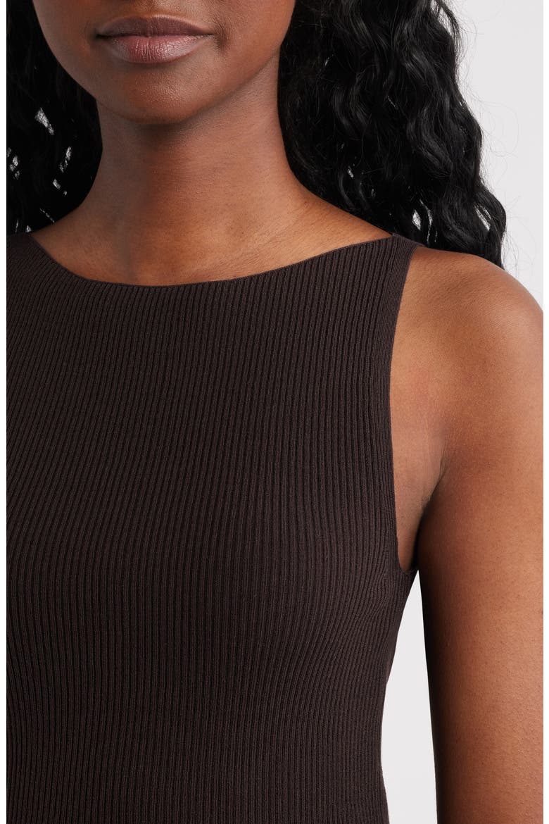 Rib Sweater Tank, Alternate, color, BROWN DARK