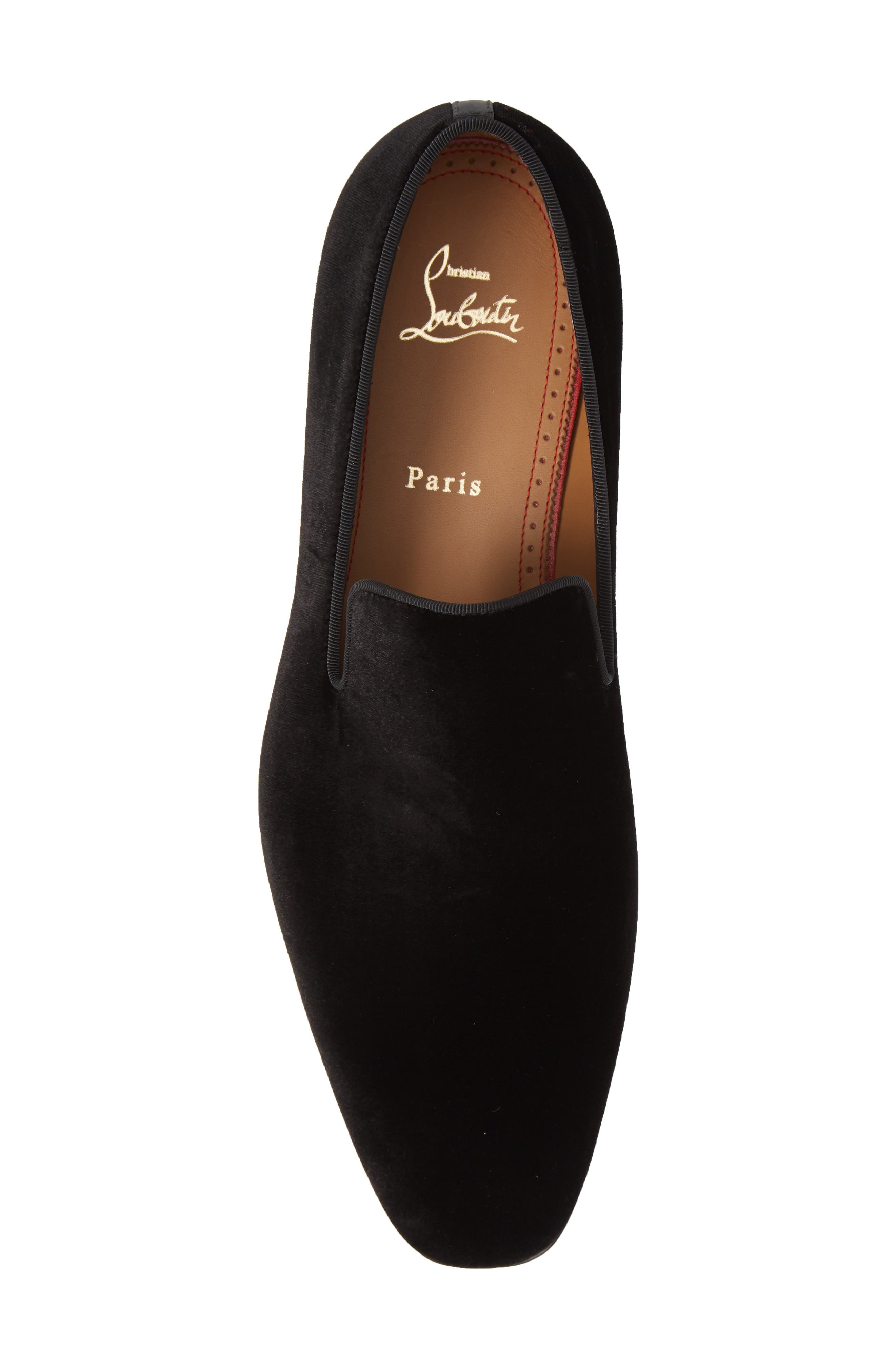 Christian Louboutin Dandelion Velvet Venetian Loafer, Alternate, color, Black Velvet