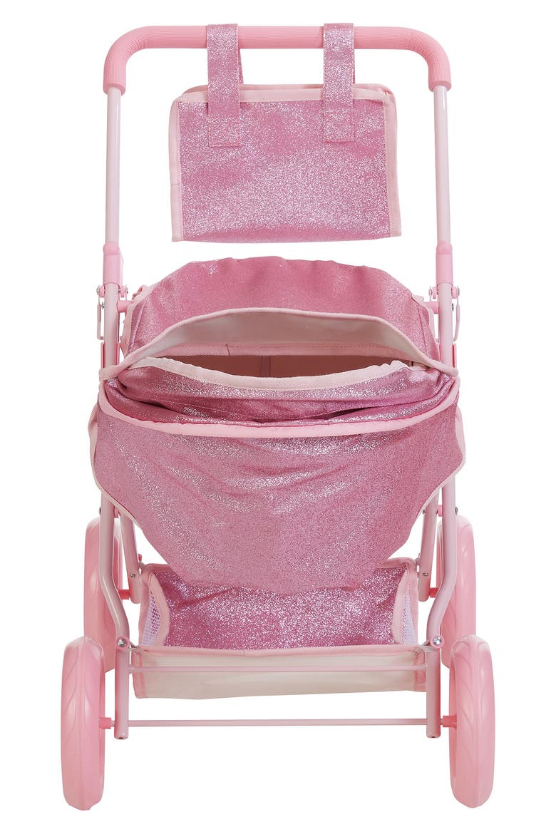 Olivia's Little World Baby Doll Bassinet Pram with Cover, Main, color, PINK